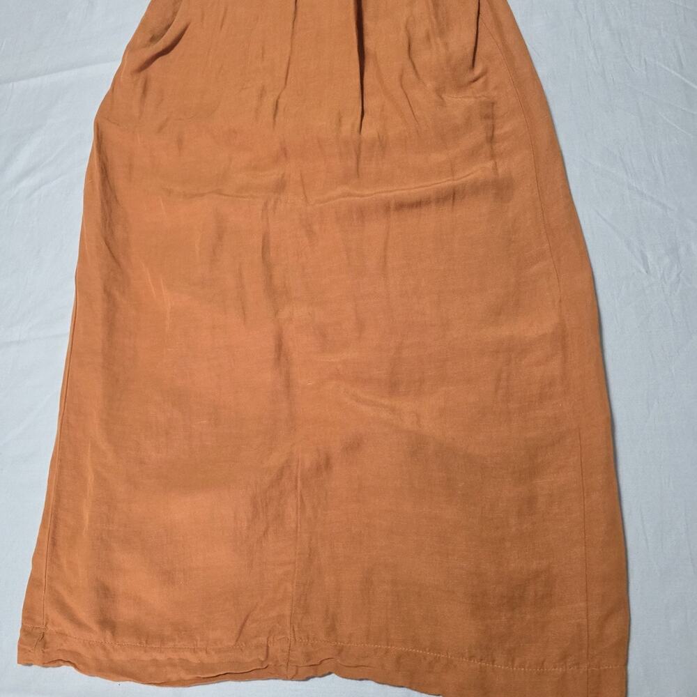 Dixie Made in Italy Burnt Orange Linen Blend Cut-Out Maxi Dress - Size S - Boho - Picture 6 of 11
